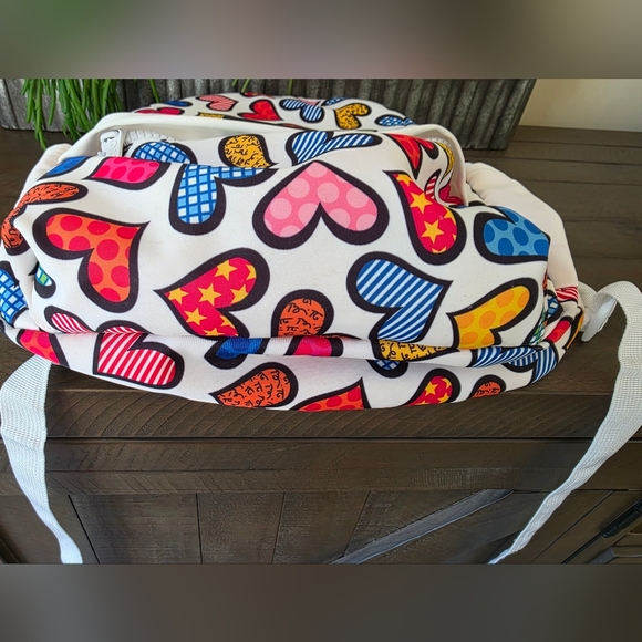 BRITTO Colorful Heart Print Backpack-Romero Britto - Picture 11 of 14